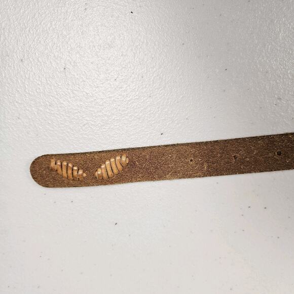 J.Crew Womens Tooled Leather Belt Stitched Accent Western Casual Boho Cowgirl M - Picture 9 of 15